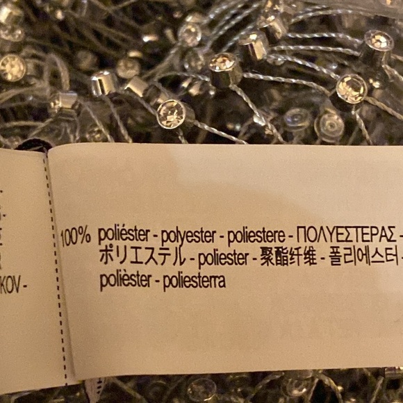 NWT. Zara Silver Semi-Sheer Mesh Rhinestone Midi Dress. Size M. - Picture 9 of 9